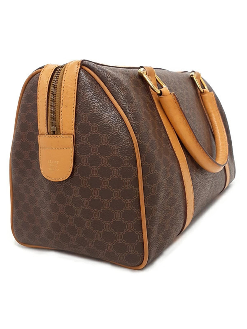 Celine Macadam Boston Handbag Bag Brown